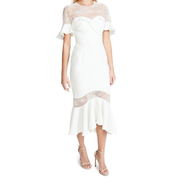 NWT Marchesa Notte White Midi Dress $595 - Picture 6 of 6